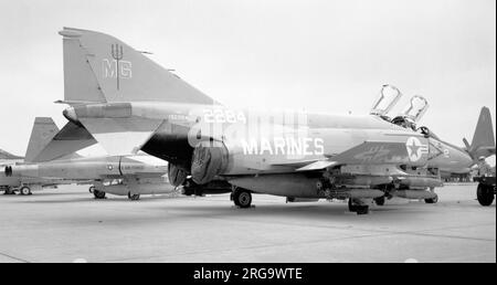 United States Marine Corps - McDonnell Douglas F-4N Phantom 152284 (msn 1065, unit code 'MG', call-sign '12') of VMFA-321 Built as McDonnell F4H-1 Phantom 152284 and redesignated F-4B-23-MC in 1962. Upgraded to F-4N. 1979: with VMFA-321. 27 July 1979: Crashed near Twenty-Nine Palms, CA after a collision with F-4N 151413. Stock Photo