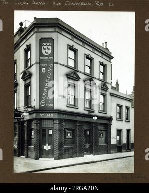 Photograph of Lucas Arms, Stepney, London. The main side of the print (shown here) depicts: Left Face on view of the pub.  The back of the print (available on request) details: Nothing for the Lucas Arms, Stepney, London E1 0LS. As of July 2018 . Demolished Stock Photo