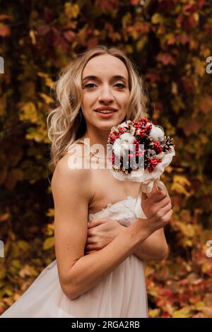 The bride ran away from the wedding. She left her husband during the