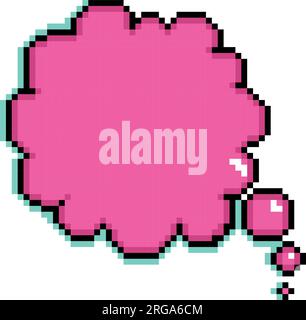 Isolated pink pixelated comic speech bubble chat Vector Stock Vector