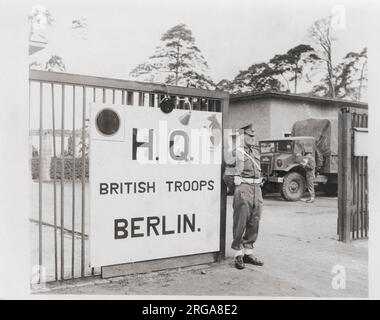 Vintage photograph World War II - first British army headquarters in Berlin Germany following occupation in 1945 Stock Photo