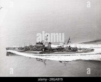 World War II vintage photograph - British Navy cruiser HMS Argonaut Stock Photo