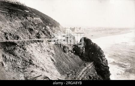 19th century vintage photograph: Beach Drive from Cliff House, San Francisco, California Stock Photo