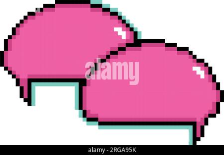Isolated pink pixelated comic speech bubble chats Vector Stock Vector