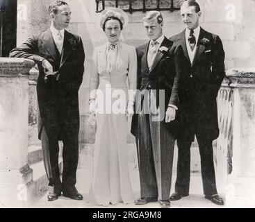 June 37d 1937 - marriage of Edward VIII, Duke of Windsor to Wallace Simpson in France, following his abdication from the British throne. Stock Photo