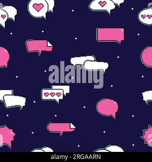 Seamless pattern background with pixelated comic speech bubble chats Vector Stock Vector