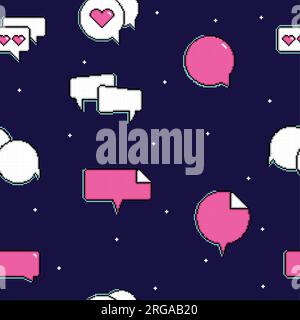 Seamless pattern background with pixelated comic speech bubble chats Vector Stock Vector