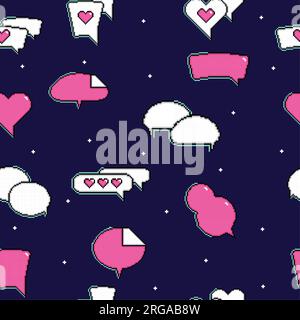 Seamless pattern background with pixelated comic speech bubble chats Vector Stock Vector