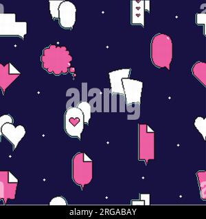 Seamless pattern background with pixelated comic speech bubble chats Vector Stock Vector