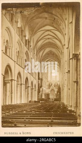 The interior of Chichester Cathedral, formerly known as the Cathedral Church of the Holy Trinity, Chichester, West Sussex Stock Photo