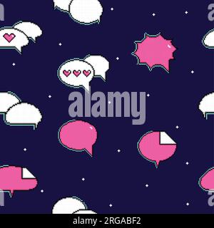 Seamless pattern background with pixelated comic speech bubble chats Vector Stock Vector