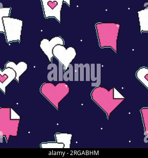 Seamless pattern background with pixelated comic speech bubble chats Vector Stock Vector