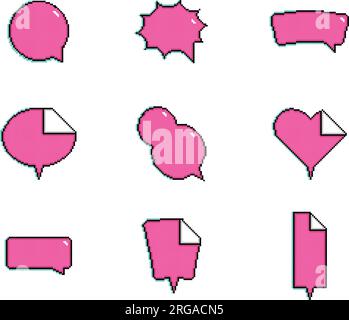 Set pf pixelated comic speech bubble chats Vector Stock Vector