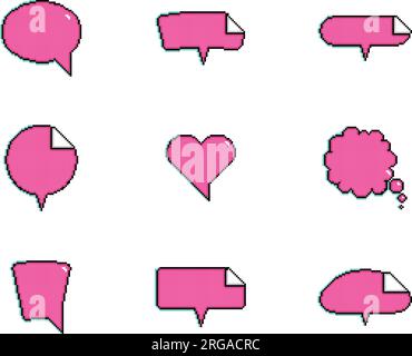 Set pf pixelated comic speech bubble chats Vector Stock Vector