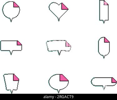 Set pf pixelated comic speech bubble chats Vector Stock Vector