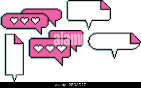 Set pf pixelated comic speech bubble chats Vector Stock Vector