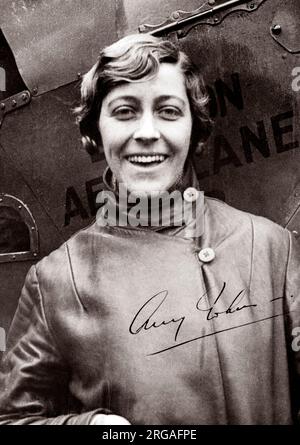 Amy Johnson CBE (1 July 1903 - 5 January 1941) pioneering English aviator Stock Photo