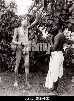 c. 1880s India - image from an album of Indian 'types' and trades' designed to illustrate India to a British viewer - fakir or holy man Stock Photo