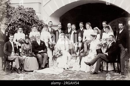 Vintage 19th century photograph: British raj era wedding in Calcutta India Stock Photo