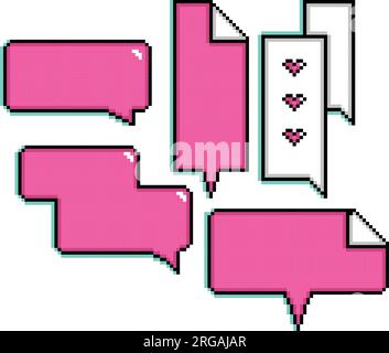 Set pf pixelated comic speech bubble chats Vector Stock Vector