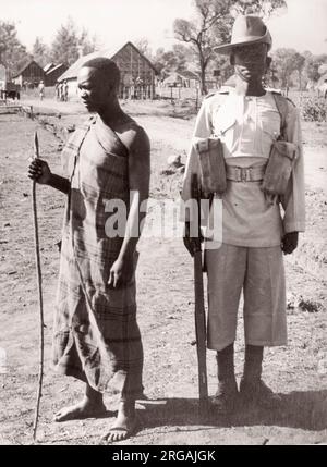 1940s East Africa - army recruits training camp - new recruit Photograph by a British army recruitment officer stationed in East Africa and the Middle East during World War II Stock Photo