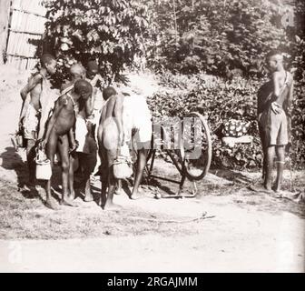 1940s East Africa - Uganda - rural transport and scenery, bicycle Photograph by a British army recruitment officer stationed in East Africa and the Middle East during World War II Stock Photo