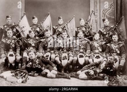 Scottish regiment, British army, pipe band, Malta or Egypt, 1880's Stock Photo