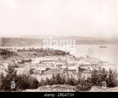 c. 1880s vintage photograph - North America - dockyard Esquimalt, British Columbia, Canada Stock Photo