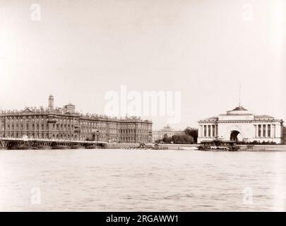 19th century vintage photograph Russia - St Petersburg - Winter Palace Stock Photo