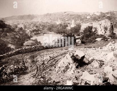 19th century vintage photograph - Caucasus Georgia - the town of Kutaisi Stock Photo