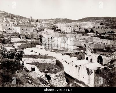 Vintage 19th century photograph: Nazareth, Holy Land, Palestine, modern Israel. Stock Photo