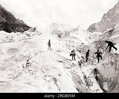 Stéréovue Ancienne Mont Blanc - Grands Mulets - Photo 1900 - Tirage Argentique
