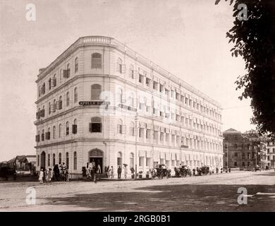 Late 19th century vintage photograph: Bombay, The Apollo Bunder Hotel, India. Stock Photo