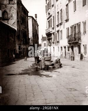 c.1880s Italy - Campiello Dei Mori square in Venice Stock Photo