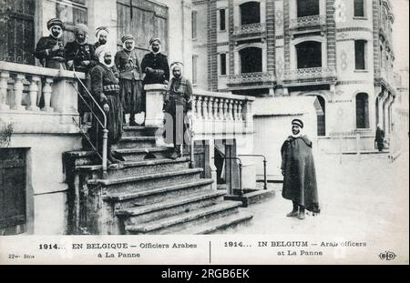 WW1 - Arab Officers at La Panne, Belgium. Stock Photo