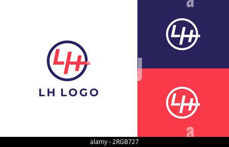 LH logo design in the circle like a gear shift Stock Vector