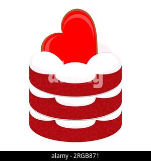 A cake with a heart for Valentine s day. Stock Vector
