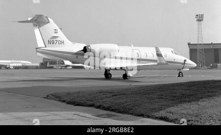 Learjet 55 N970H (msn 55-055), of the Harris Corporation, at Luton Airport, in October 1987. Stock Photo