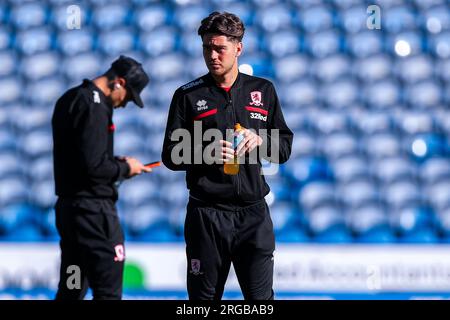 Alex Gilbert of Middlesbrough during the Carabao Cup match Huddersfield Town vs Middlesbrough at John Smith's Stadium, Huddersfield, United Kingdom, 8th August 2023  (Photo by Ryan Crockett/News Images) Stock Photo