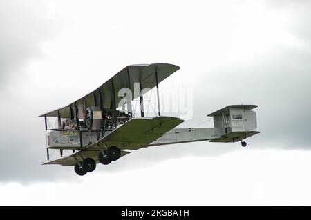Vickers Vimy British heavy bomber aircraft plane, biplane of First World War, Great War, World War One. Re-creation for Alcock & Brown Atlantic flight Stock Photo