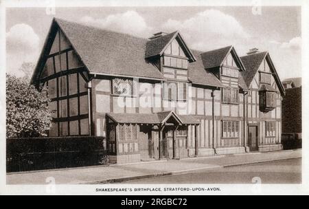 Shakespeare's Birthplace - a restored 16th-century half-timbered house situated in Henley Street, Stratford-upon-Avon, Warwickshire, England, where it is believed that William Shakespeare was born in 1564 and spent his childhood years. Stock Photo