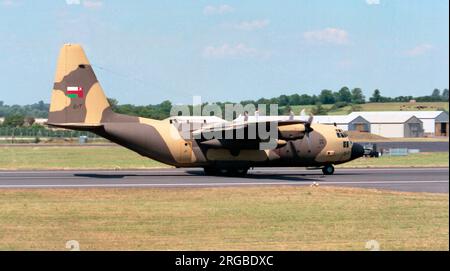 Royal Air Force of Oman - Lockheed C-130H Hercules 502 (msn 4916), at the 1996 Royal International Air Tattoo, held at RAF Fairford. Stock Photo