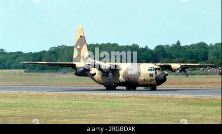 Royal Air Force of Oman - Lockheed C-130H Hercules 502 (msn 4916), at the 1996 Royal International Air Tattoo, held at RAF Fairford. Stock Photo