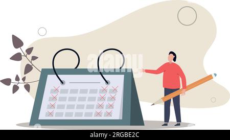 four day work week, reduce working day to increase efficiency and productivity, flexible work day for employee benefit concept/flat vector illustratio Stock Vector