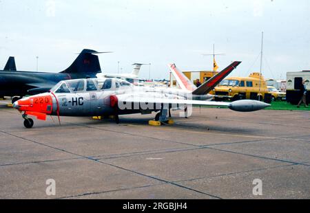 Armee de l'Air - Fouga CM.170 Magister 220 / 2-HC, at RAF Fairford in July 1991. (Armee de l'Air - French Air Force). Stock Photo