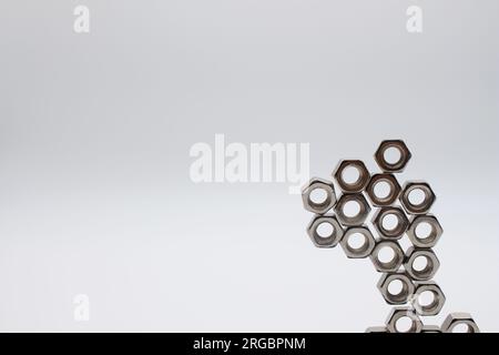 Many nuts touching each other with white background and text area Stock Photo