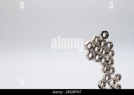 Many nuts touching each other with white background and text area Stock Photo