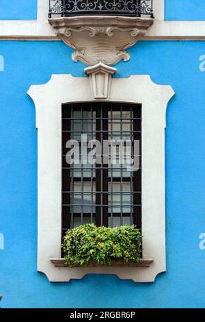 Detail from an ornate European style window of a historical building, classic architectural detail close up Stock Photo