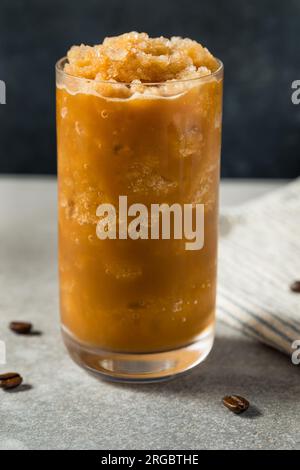 Homemade Sweet Frozen Iced Coffee in a Glass Stock Photo