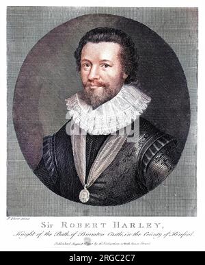 Sir ROBERT HARLEY of Brampton Bryan, Herefordshire Statesman, master of the Mint Stock Photo